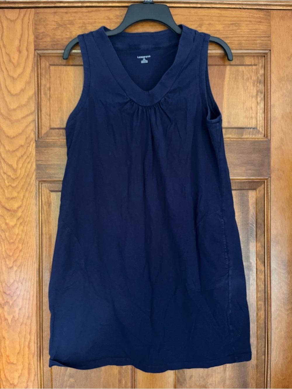 Lands' End Deep Navy V-Neck Sleeveless Tunic Tank